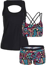 Tankini (3-dlg. set) met bustier bikinitopje, bonprix