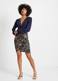 Jersey jurk met rokdeel in wikkellook, BODYFLIRT boutique