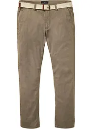 Regular fit stretch chino met comfort fit en riem, straight, bonprix