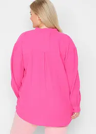 Lange mousseline blouse van katoen met zijsplitten, bonprix