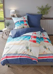 Dubbelzijdig dekbedovertrek met maritiem motief, bonprix