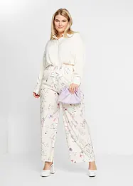 Jersey broek van crêpe met bloemenprint, bonprix