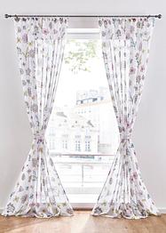 Transparant gordijn met bloemenprint en embrasse (1 stuk), bpc living bonprix collection