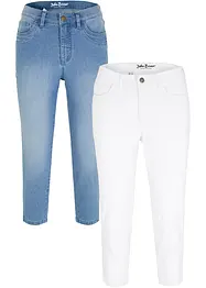 Slim fit mid waist 3/4 jeans (set van 2), bonprix