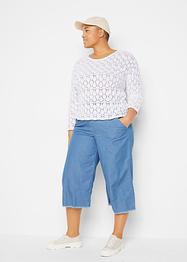 Oversized ajour trui met linnen in boxy fit, bpc bonprix collection