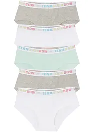 Meisjes hipster met zacht katoen (set van 5), bonprix