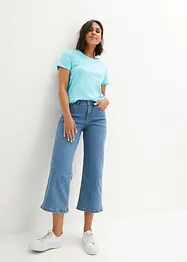 Wide leg jeans mid waist, cropped, bonprix