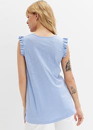 Slub top met ruches van katoen, bpc bonprix collection