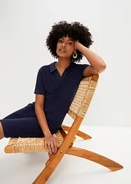 Frotté jurk met polokraag, bonprix