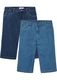 Lange stretch jeans bermuda (set van 2) regular fit, John Baner JEANSWEAR
