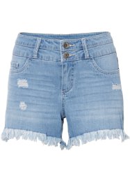 Jeans short met rafelige randen, RAINBOW