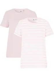 T-shirt met ronde hals van katoen (set van 2), bonprix