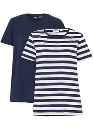 T-shirt met ronde hals van katoen (set van 2), bonprix