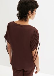 Shirt met rijgkoordjes en elastiek in onderrand, bpc bonprix collection