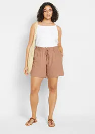 Paperbag short met linnen, bonprix