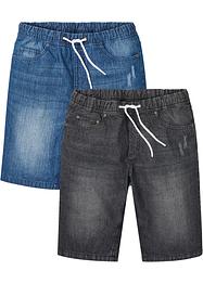 Regular fit instap jeans bermuda (set van 2), RAINBOW