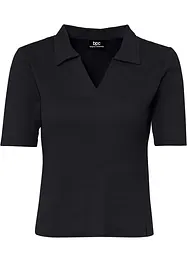 Geribd poloshirt, halflange mouw, bonprix