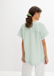 Mousseline blouse met knoopsluiting en zak, bpc bonprix collection