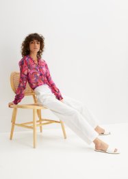 Geweven broek met linnen en comfortband, bpc bonprix collection