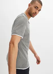 Henley shirt met korte mouwen (set van 2), van biologisch katoen, bonprix
