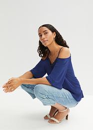 Cold shoulder shirt met kant, BODYFLIRT