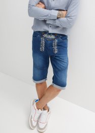 Stretch jeans bermuda met borduursel, regular fit, John Baner JEANSWEAR