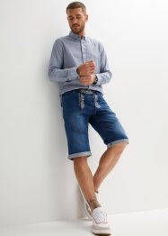 Stretch jeans bermuda met borduursel, regular fit, John Baner JEANSWEAR