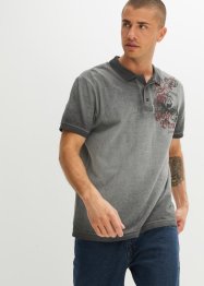 Loose fit poloshirt in washed out look, korte mouw, John Baner JEANSWEAR