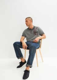 Loose fit poloshirt in washed out look, korte mouw, John Baner JEANSWEAR