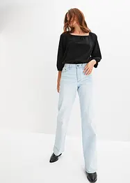 Katoenen shirtblouse met carréhals, halflange mouw, bonprix
