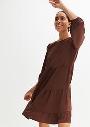Crêpe jurk met volants, BODYFLIRT