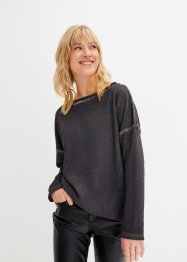 Sweater in used look met rugdecolleté, RAINBOW