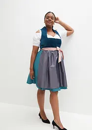 Midi dirndl met fluweel en schort (2-dlg. set), bonprix