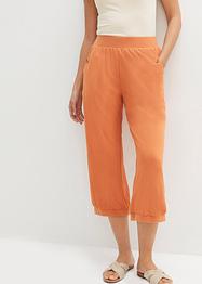 Wijde broek van punto di roma met comfortband rondom en ribboordjes, bpc bonprix collection