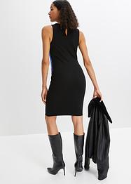 Jersey jurk met imitatieleren inzetten, BODYFLIRT