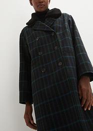 Lange jas in wollen look met teddy kraag, bpc bonprix collection