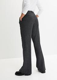 Broek met wijde pijpen in wollen look, BODYFLIRT