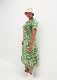 Jersey midi jurk in wikkellook, korte mouw, bpc bonprix collection