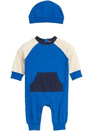 Baby jumpsuit en muts van biologisch katoen (2-dlg. set), bpc bonprix collection