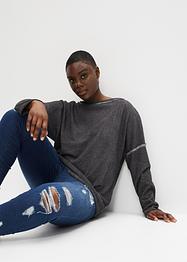 Sweater in used look met rugdecolleté, RAINBOW