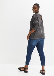 Sweater in used look met rugdecolleté, RAINBOW
