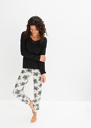 Pyjama met kant en steekzakken (2-dlg.), bpc bonprix collection