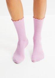 Geribde sokken (4 paar) met rucherandje, bpc bonprix collection