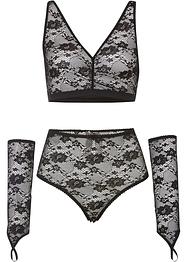 Bralette, maxistring en kanten mouwen (3-dlg. set), VENUS