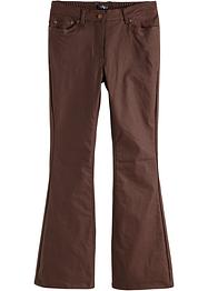 High-waist stretch broek met coating en comfortband, flared, bpc bonprix collection