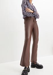 High-waist stretch broek met coating en comfortband, flared, bpc bonprix collection