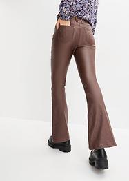 High-waist stretch broek met coating en comfortband, flared, bpc bonprix collection