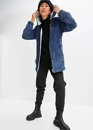 Denim parka met teddy, bonprix