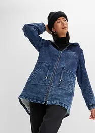 Denim parka met teddy, bonprix