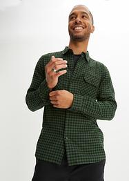 Flanellen overhemd met lange mouwen, slim fit, RAINBOW